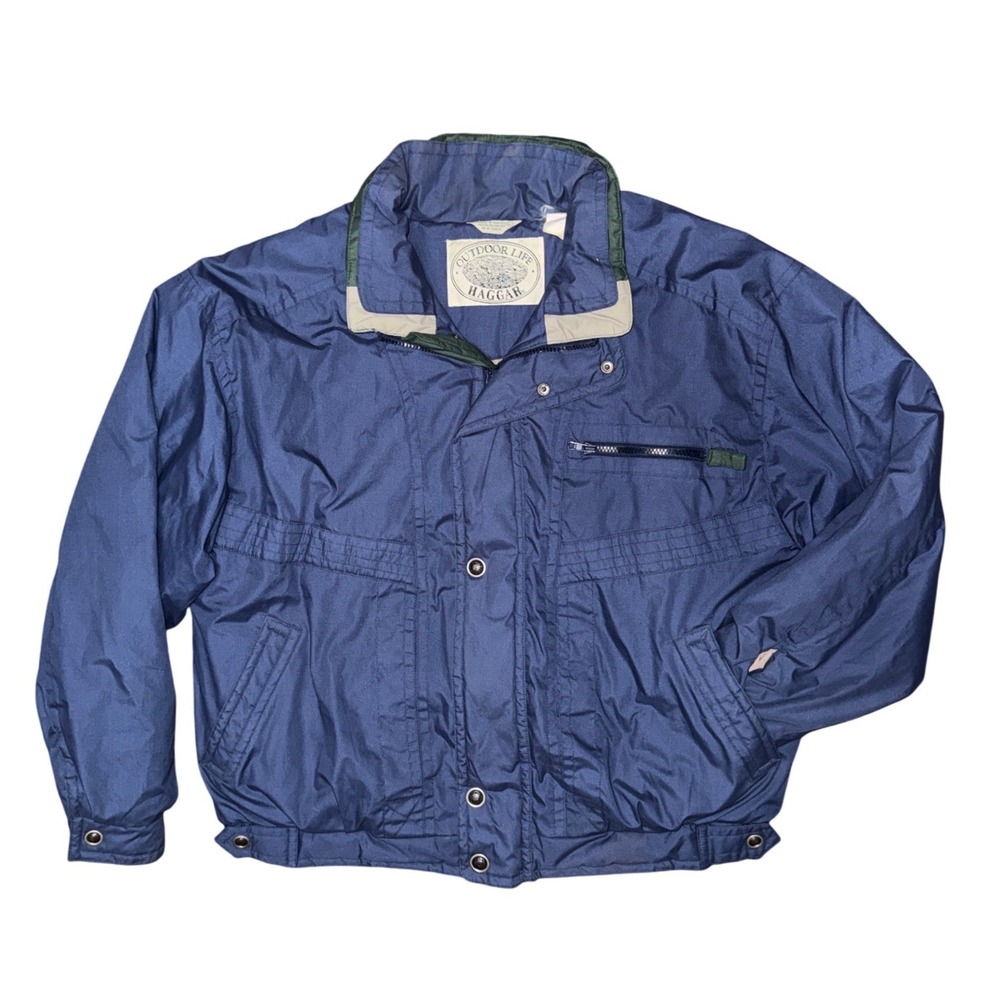 Vintage Outdoor Life Haggar Navy Bomber Jacket Gorpcore‎ Retro Winter Fisherman